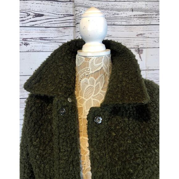 Vintage John & Jenn / Mid-Century Style coat green textured size medium - Picture 4 of 12